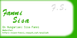 fanni sisa business card